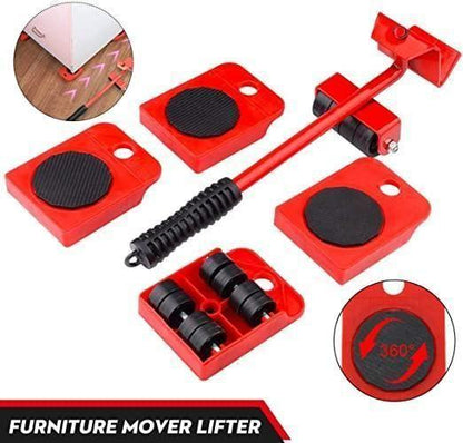 HappyGhar Furniture Moving Tool Kit| Heavy Duty 5-Piece Furniture Lifter & Roller Set (Up to 200kg)